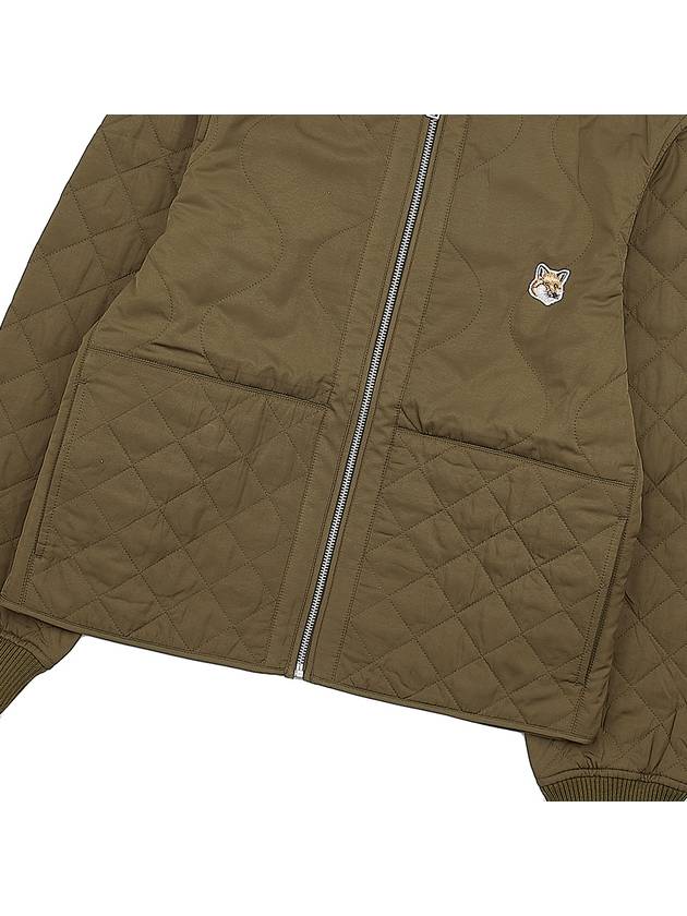 Maison Kitsune Fox Head Patch Quilted Jacket LW02110WQ4016 KHAKI - MAISON KITSUNE - BALAAN 7