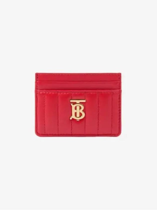 Lola Quilted Leather Card Wallet Bright Red - BURBERRY - BALAAN 2