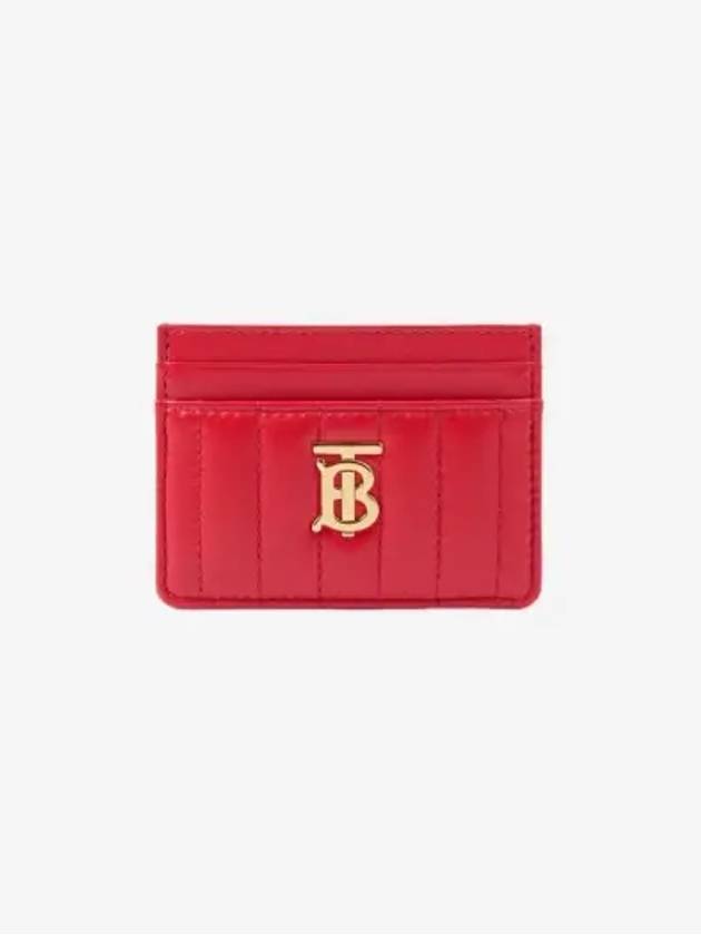 Lola Quilted Leather Card Wallet Bright Red - BURBERRY - BALAAN 3