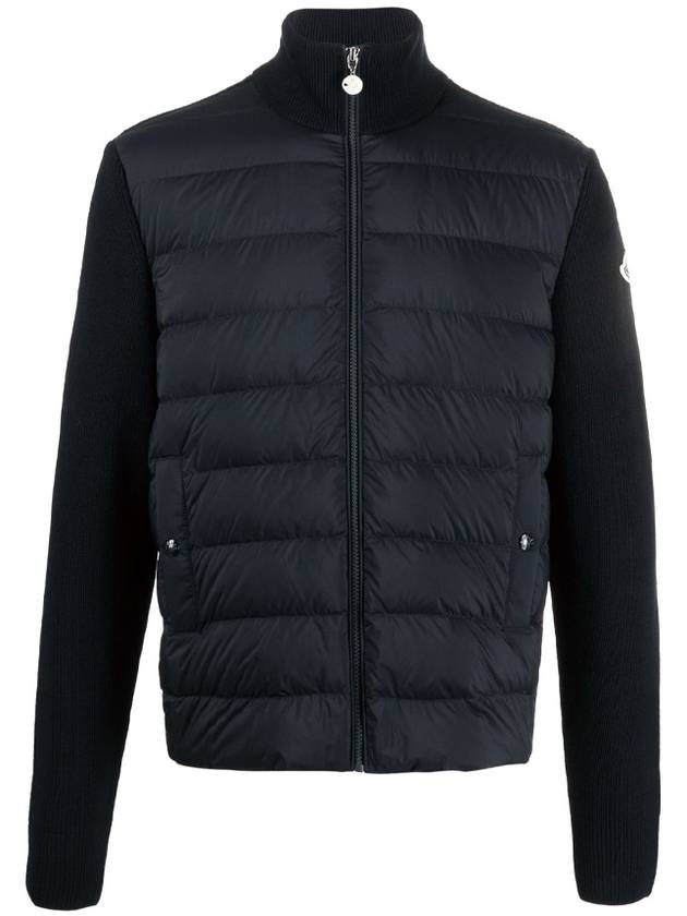 Men s side logo lining knit padded zip up navy 9B00007 M1131 769 - MONCLER - BALAAN 1