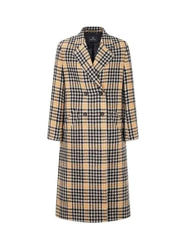 PS Women s Big Check Pattern Double Coat Beige - PAUL SMITH - BALAAN 1