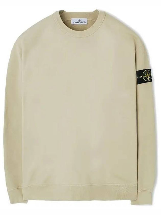 Waffen Patch Crew Neck Cotton Sweatshirt Beige - STONE ISLAND - BALAAN.