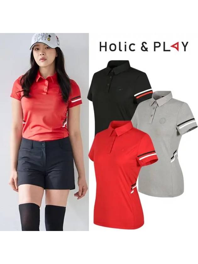 spandex two-tone short sleeve t-shirt HA2WTS010 - HOLIC&PLAY - BALAAN 5