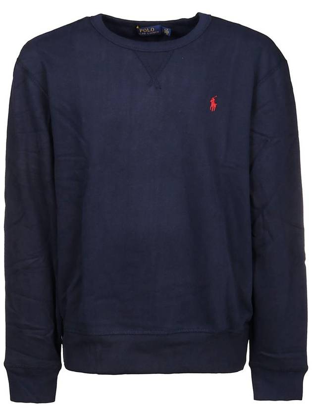 Embroidered Logo Pony Crew Neck Sweatshirt Navy - POLO RALPH LAUREN - BALAAN 2