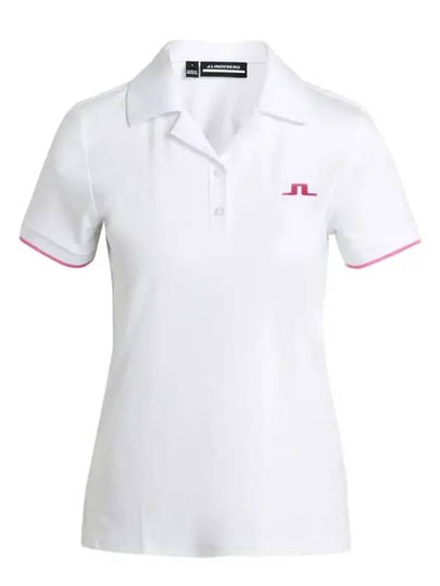 Women's Solange Short Sleeve Polo Shirt White - J.LINDEBERG - BALAAN 2