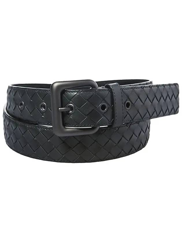Intrecciato Leather Belt Gray - BOTTEGA VENETA - BALAAN.
