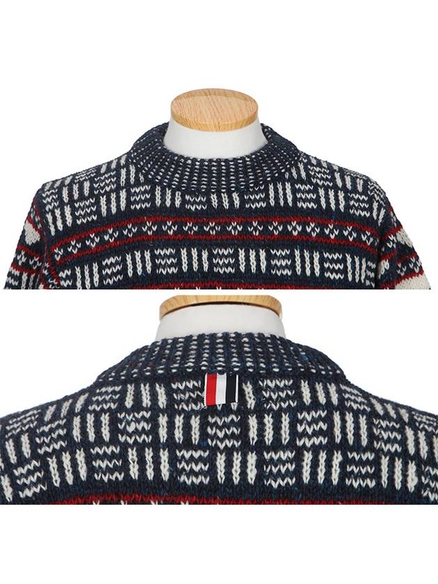 Fair Isle Jacquard Crew Neck Knit Top - THOM BROWNE - BALAAN 5