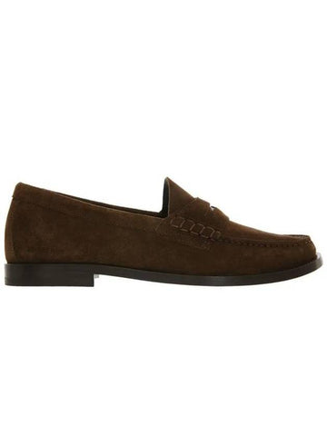 Men's Penny Rupert Suede Loafer Brown - BURBERRY - BALAAN 1