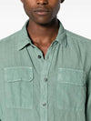 Linen Pocket Long Sleeve Shirt Green - CP COMPANY - BALAAN 3