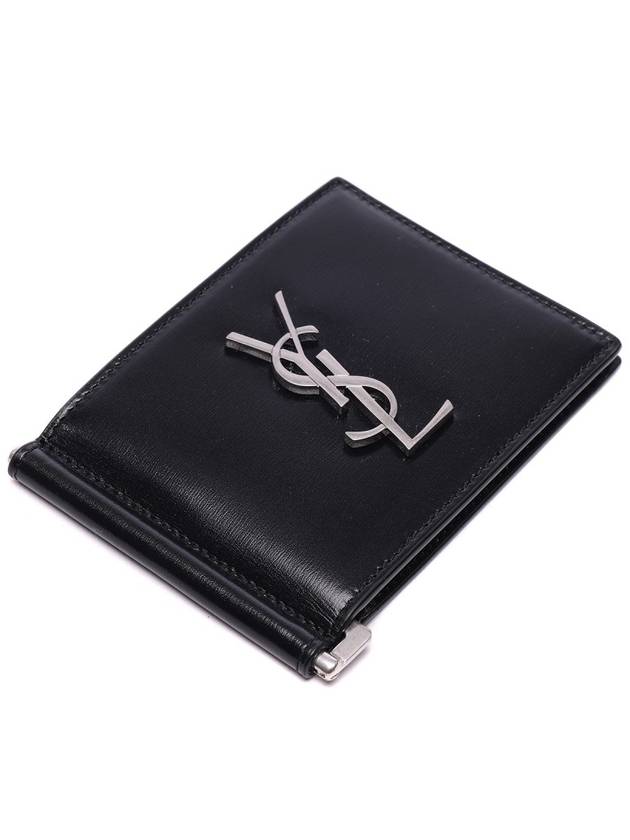 Monogram Money Clip Half Wallet Black - SAINT LAURENT - BALAAN 6