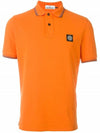 Men's Two Line Wappen Patch Cotton Short Sleeve Polo Shirt Orange - STONE ISLAND - BALAAN 1