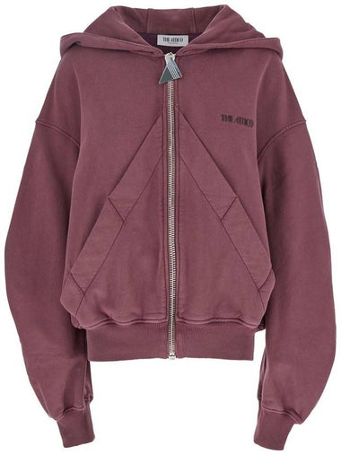 Pink Sweatshirt With Hood And Logo Lettering On The Front In Cotton Woman - THE ATTICO - BALAAN 1