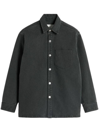 De Coeur Embossed Overshirt Jacket Black - AMI - BALAAN 2