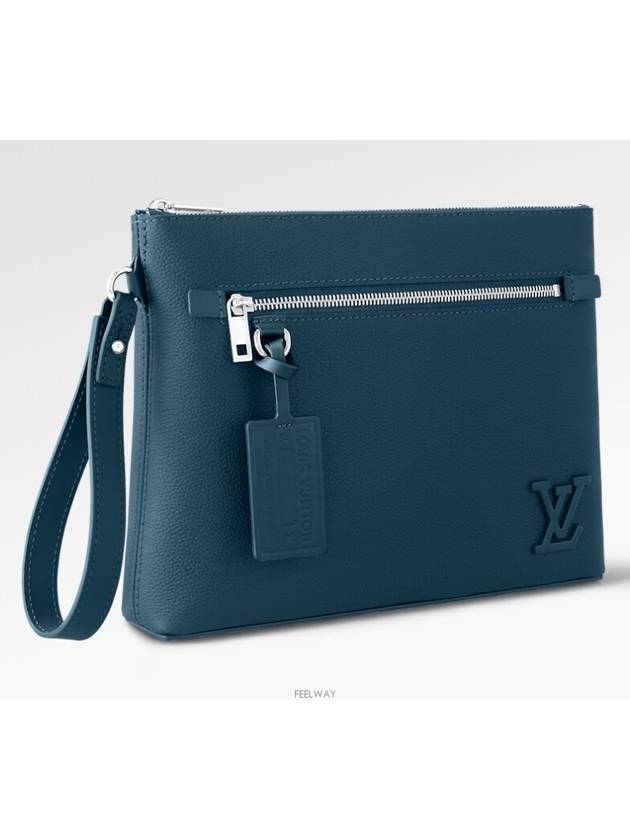 Takeoff Leather Clutch Bag Blue - LOUIS VUITTON - BALAAN 3