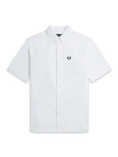 Fred Perry Oxford Short Sleeve Shirt White - FRED PERRY - BALAAN 1