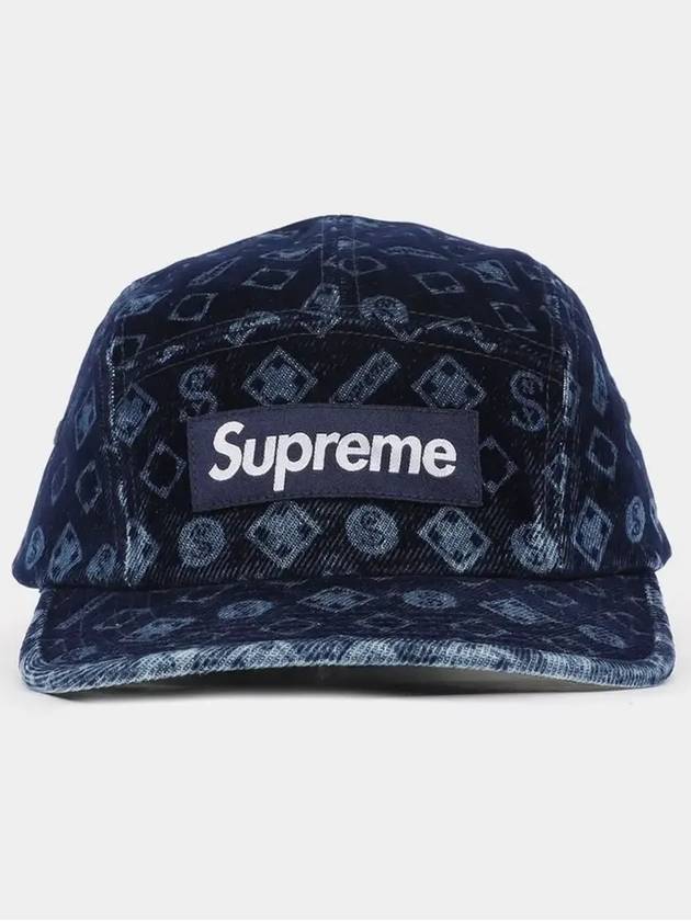 patch logo flock denim camp cap FW24H94 BLUE - SUPREME - BALAAN 3