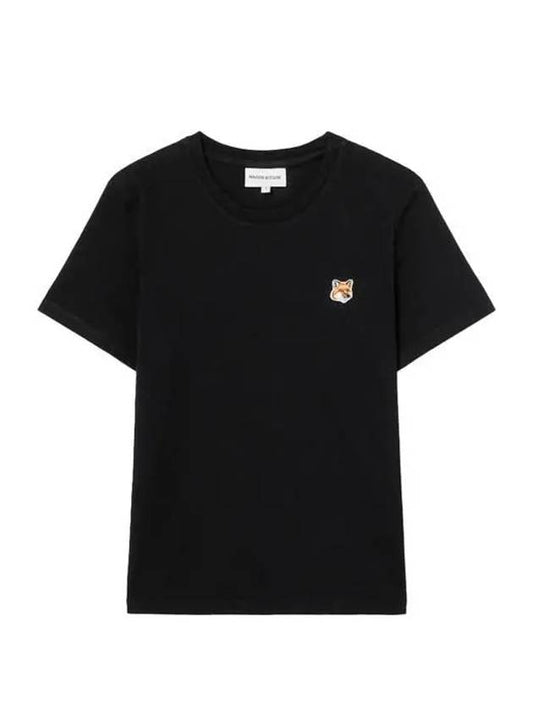 Fox Head Patch Regular Short Sleeve T-Shirt Black - MAISON KITSUNE - BALAAN 2