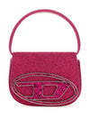 1DR XS Glitter Fabric Shoulder Bag Pink - DIESEL - BALAAN 1