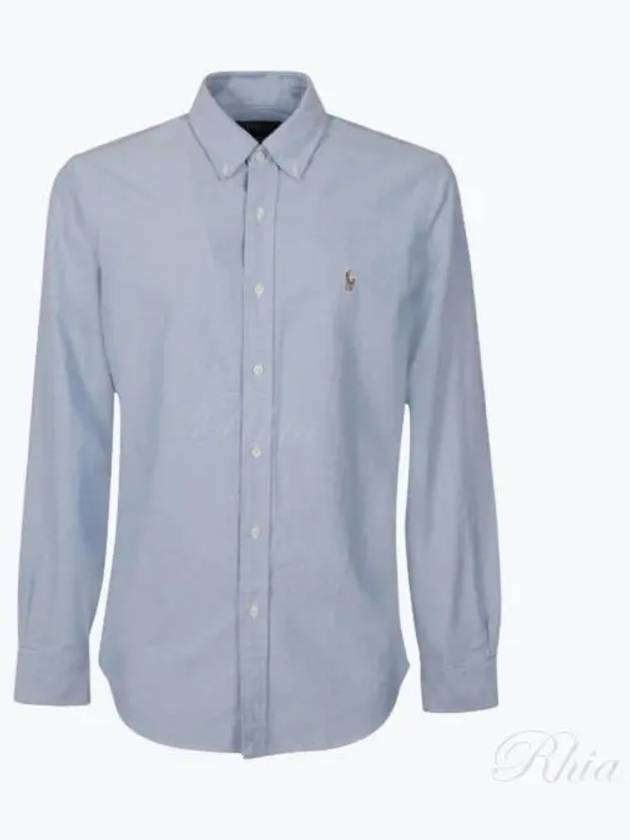 Embroidery Pony Oxford Long Sleeve Shirt Blue - POLO RALPH LAUREN - BALAAN 2