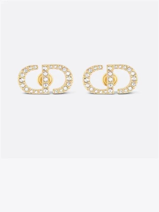 Petit CD Stud Crystal Earrings Gold - DIOR - BALAAN 2