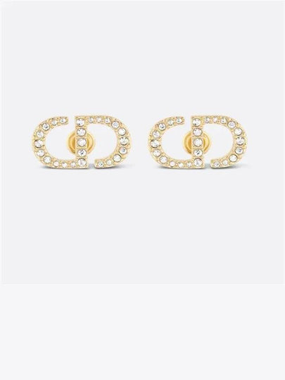 Petit CD Stud Crystal Earrings Gold - DIOR - BALAAN 2