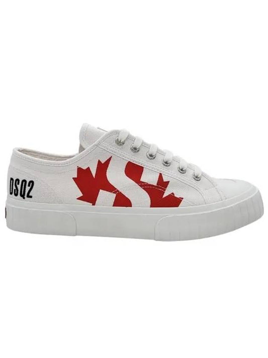 cotton canvas low top sneakers white - DSQUARED2 - BALAAN.