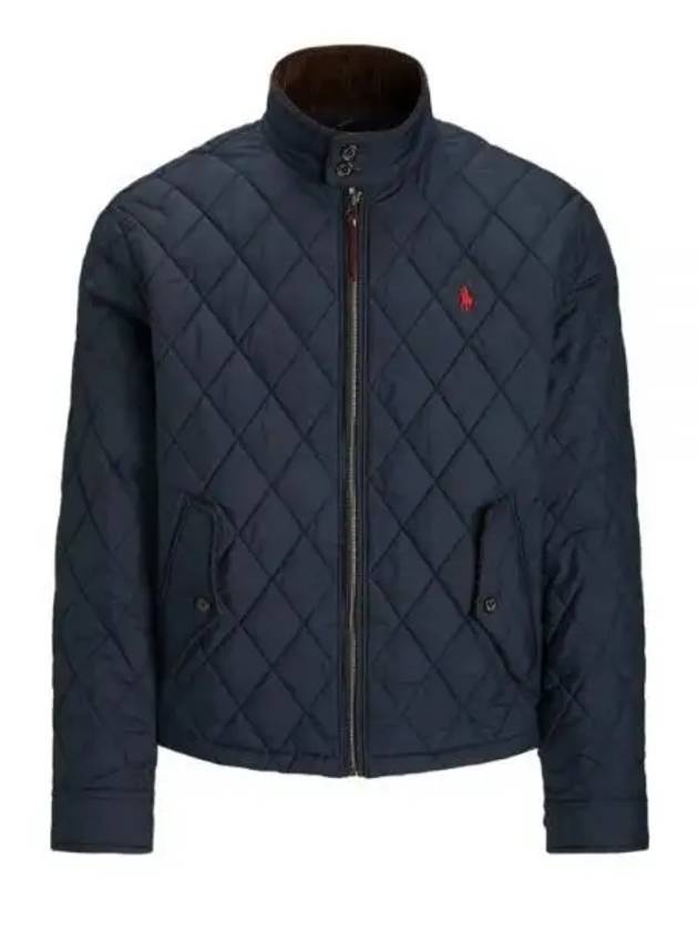 Diamond Quilted Zip Up Jacket Navy - POLO RALPH LAUREN - BALAAN 2