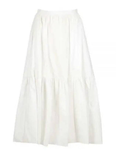 Maxi Frill High Waist A-line Skirt White - PATOU - BALAAN 1