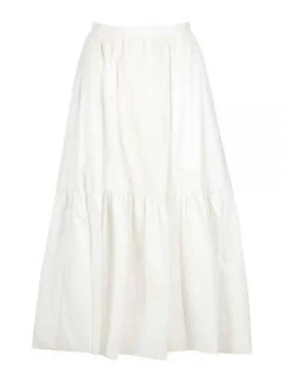 Maxi Frill High Waist A-line Skirt White - PATOU - BALAAN 2