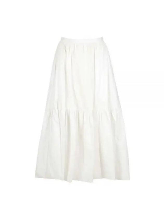 Maxi Frill High Waist A-line Skirt White - PATOU - BALAAN 1