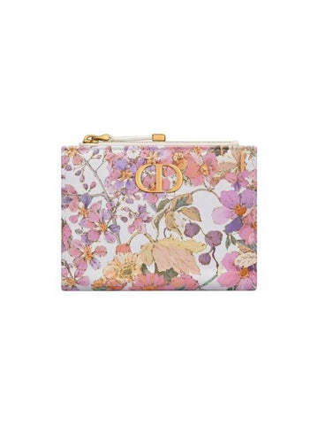 Caro Dahlia 4 Saisons Ete Print Half Wallet White - DIOR - BALAAN 1