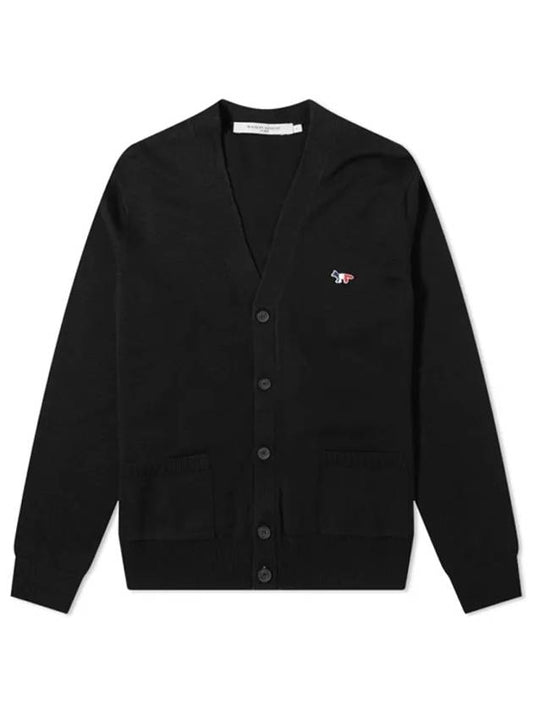 Tricolor Fox Patch Classic Cardigan Black - MAISON KITSUNE - BALAAN 2