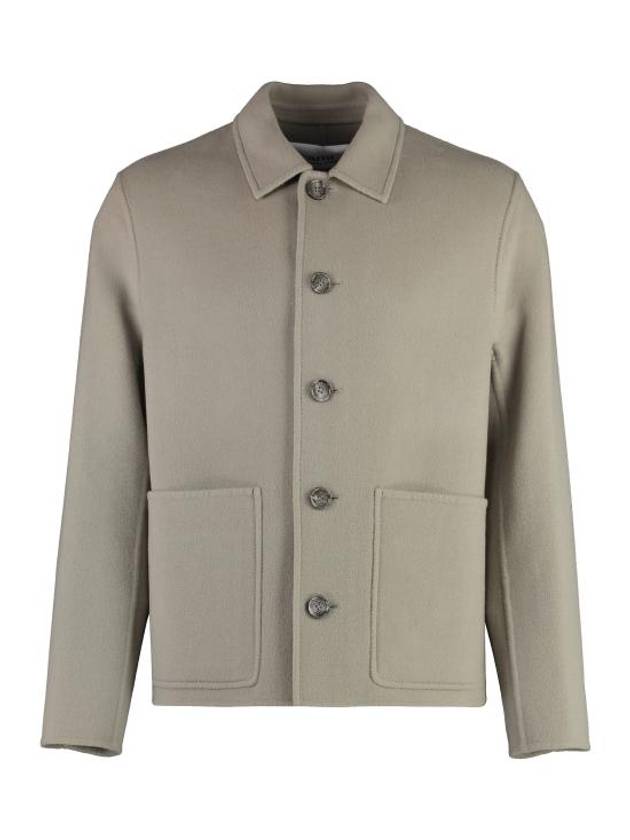 Pocket Patch Wool Blend Jacket Beige - AMI - BALAAN 2