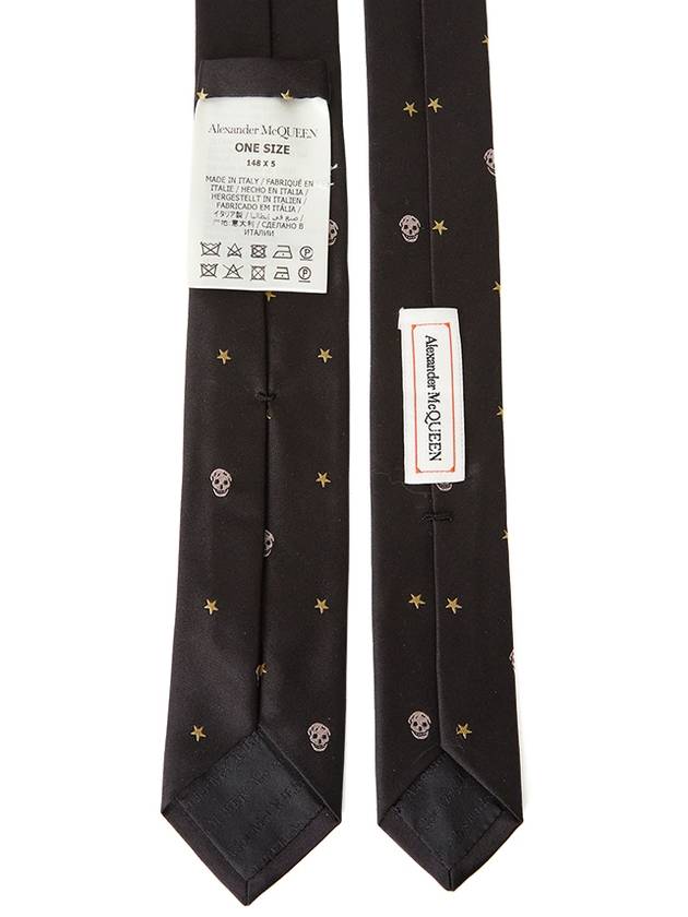 All Over Skull Silk Tie Black - ALEXANDER MCQUEEN - BALAAN 3