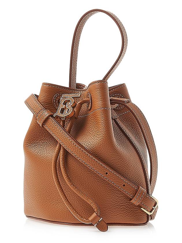 TB Mini Leather Bucket Bag Warm Russet Brown - BURBERRY - BALAAN 3