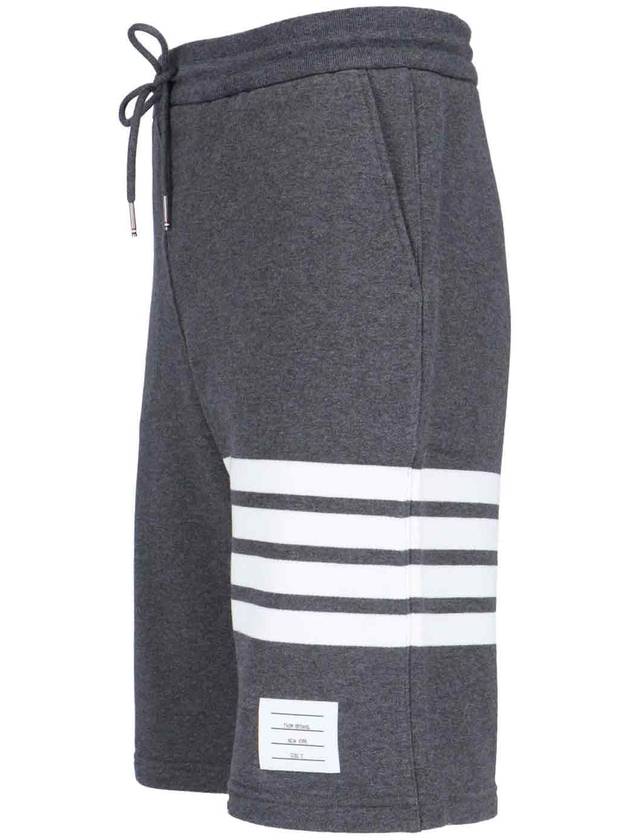 Cotton Loopback Knit Engineered 4-Bar Sweatshorts Dark Grey - THOM BROWNE - BALAAN 4