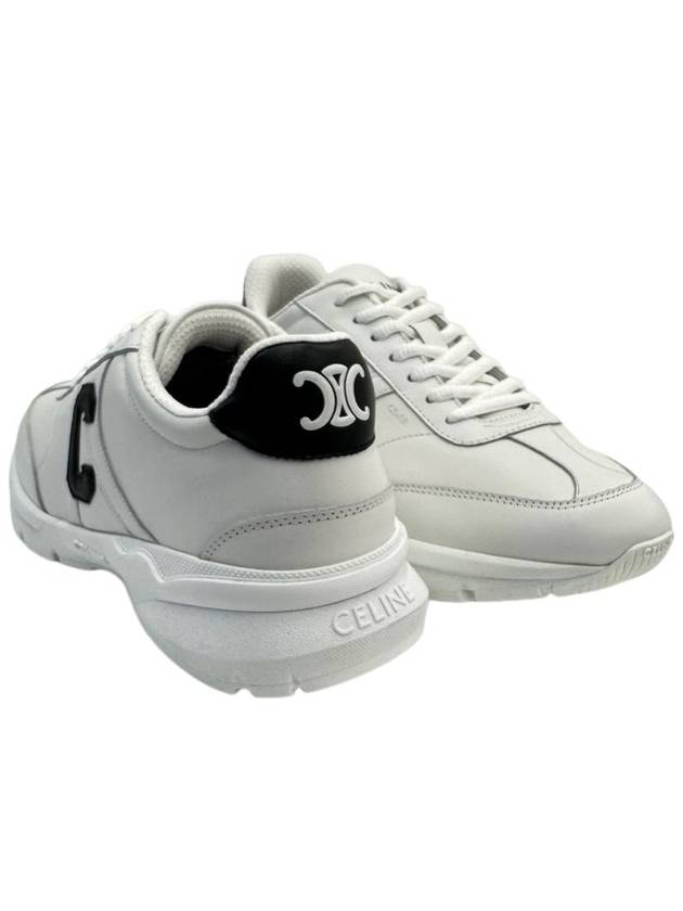 Runner CR02 Calfskin Lace-Up Low Top Sneakers White - CELINE - BALAAN 4