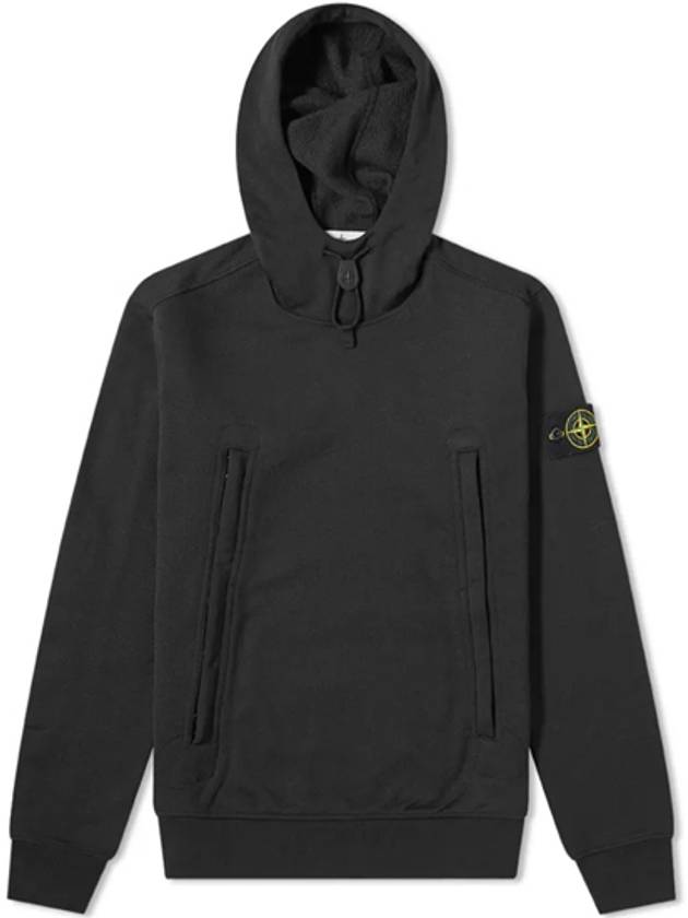 20FW 731560640 V0029 Zipper Pocket String Hood Black Men's Hoodie TJ - STONE ISLAND - BALAAN 1