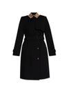 Check Panel Gabardine Trench Coat Black - BURBERRY - BALAAN 2