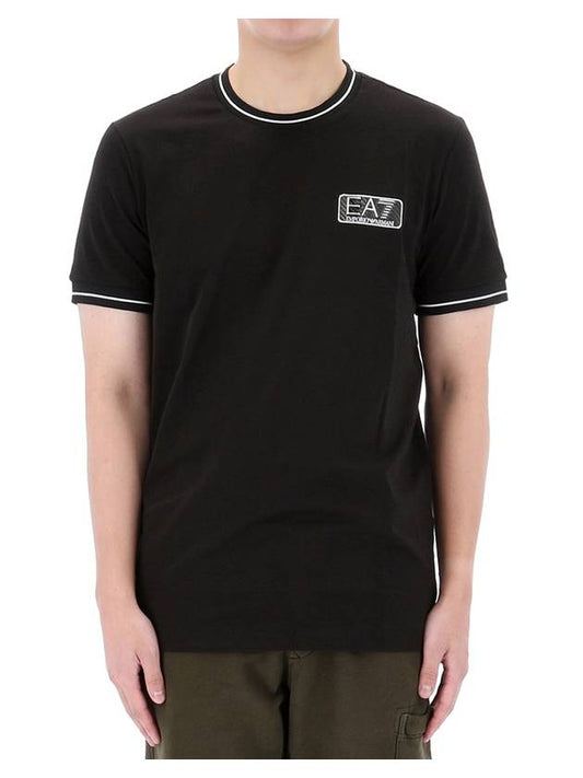 EA7 Logo Short Sleeve T-Shirt Black - EMPORIO ARMANI - BALAAN 1