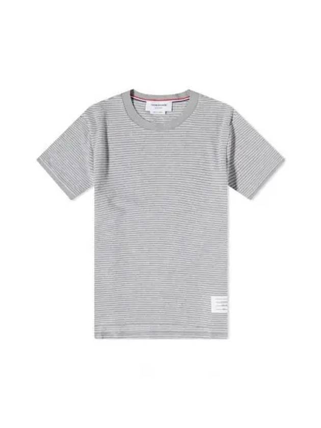 Pinstripe Pattern Short Sleeve T-Shirt Grey - THOM BROWNE - BALAAN 2