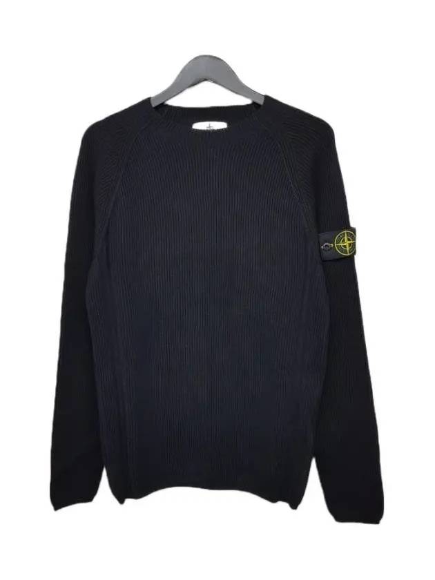 Wappen Patch Round Neck Knit Top Black - STONE ISLAND - BALAAN 2