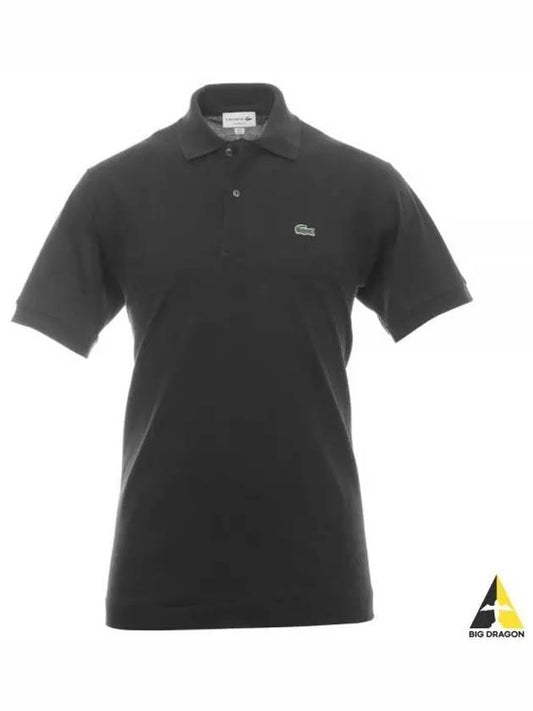 Men's Logo Classic Fit Cotton Short Sleeve Polo Shirt Black - LACOSTE - BALAAN 2