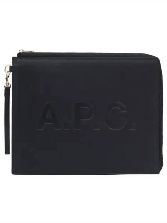 Debossed Logo Pouch Bag Black - A.P.C. - BALAAN 2