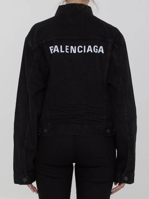 Back Logo Denim Jacket Black - BALENCIAGA - BALAAN 5