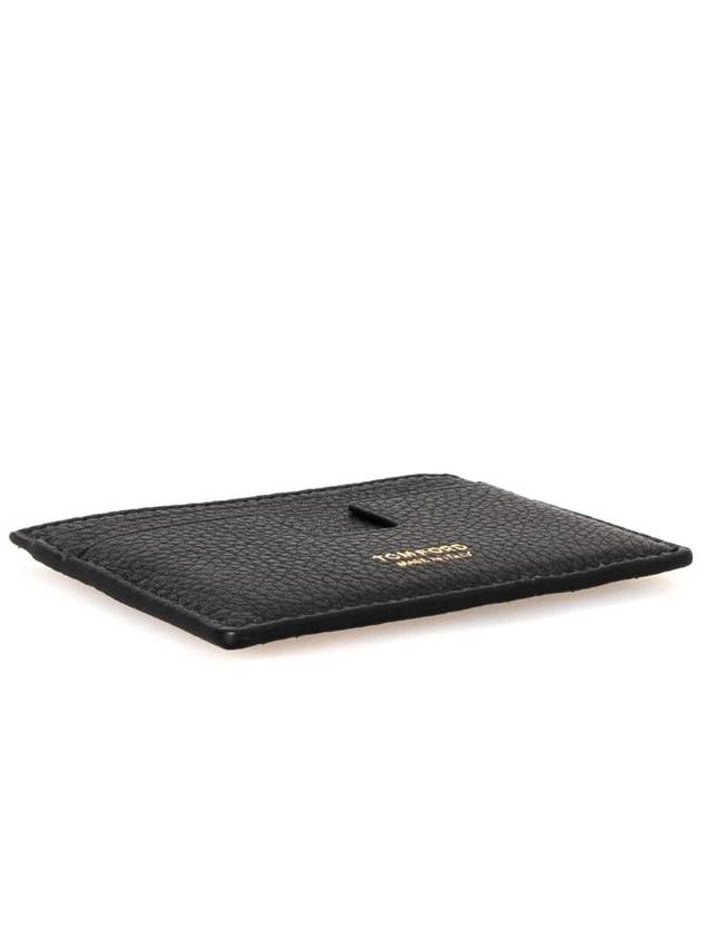 Classic Logo Grain Leather Card Wallet Black - TOM FORD - BALAAN 5