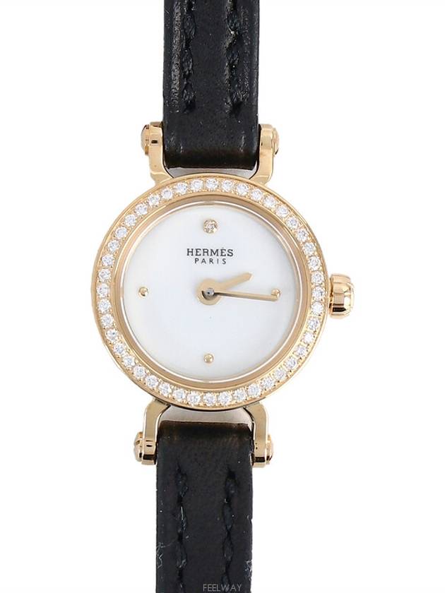 Fauvre Watch Mini 15mm Yellow Gold Diamond 72670 - HERMES - BALAAN 1