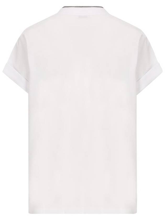 Monilli V-Neck Short Sleeve T-Shirt White - BRUNELLO CUCINELLI - BALAAN 3