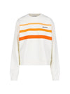 80S Ribbed Crew Neck Cotton Sweatshirt Off White Orange - ADIDAS - BALAAN 1