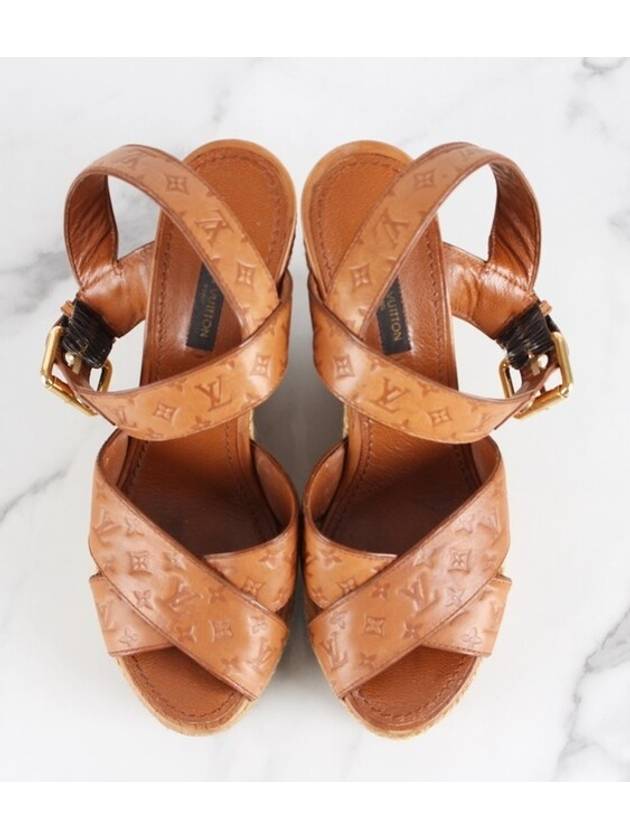 Women s Monogram Wedge Sandals 35 5 225 - LOUIS VUITTON - BALAAN 9